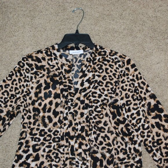 Leopard Cheetah Animal Print Calvin Klein Bouse PS - Picture 2 of 4